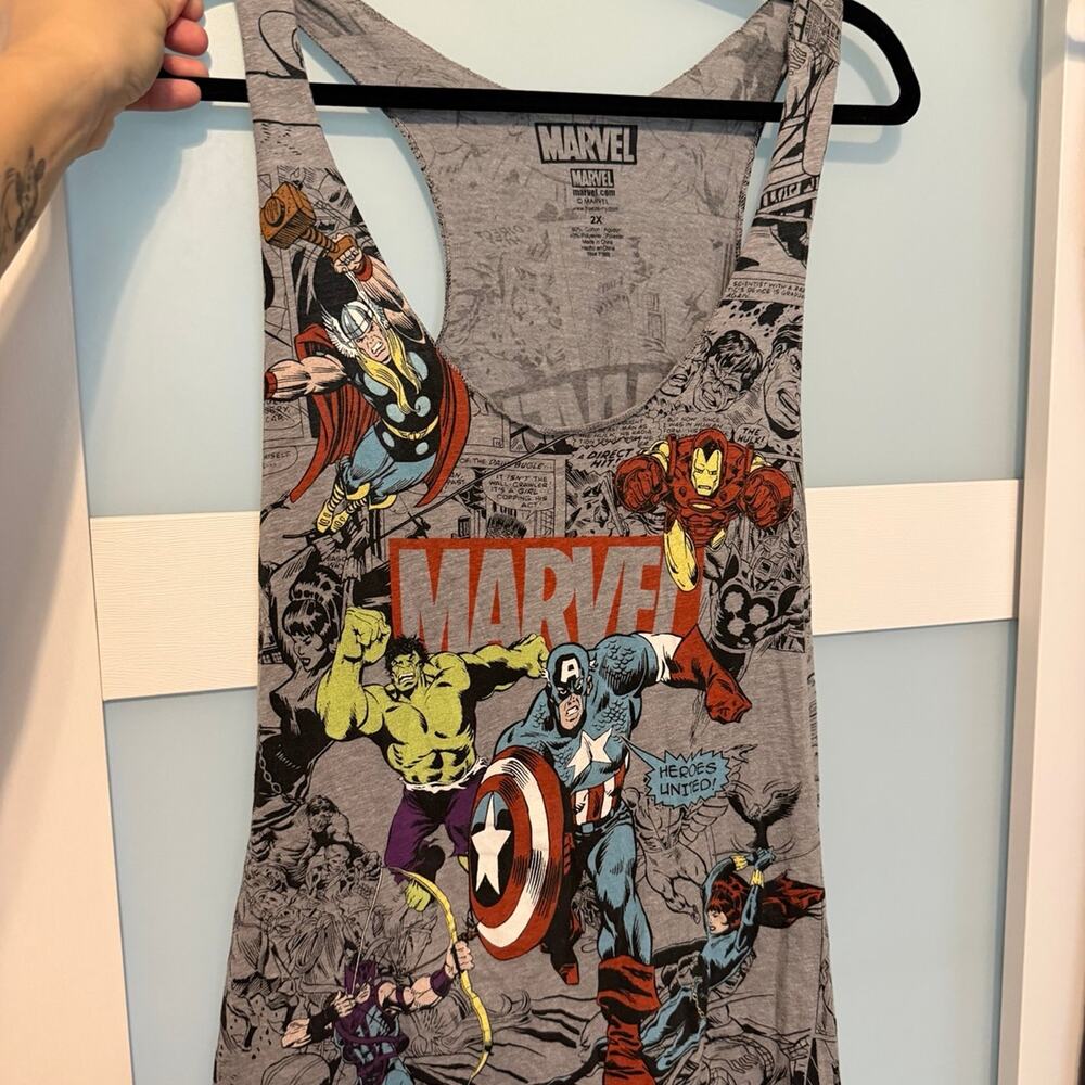 Marvel Comic Print Tank Top Size 2XL